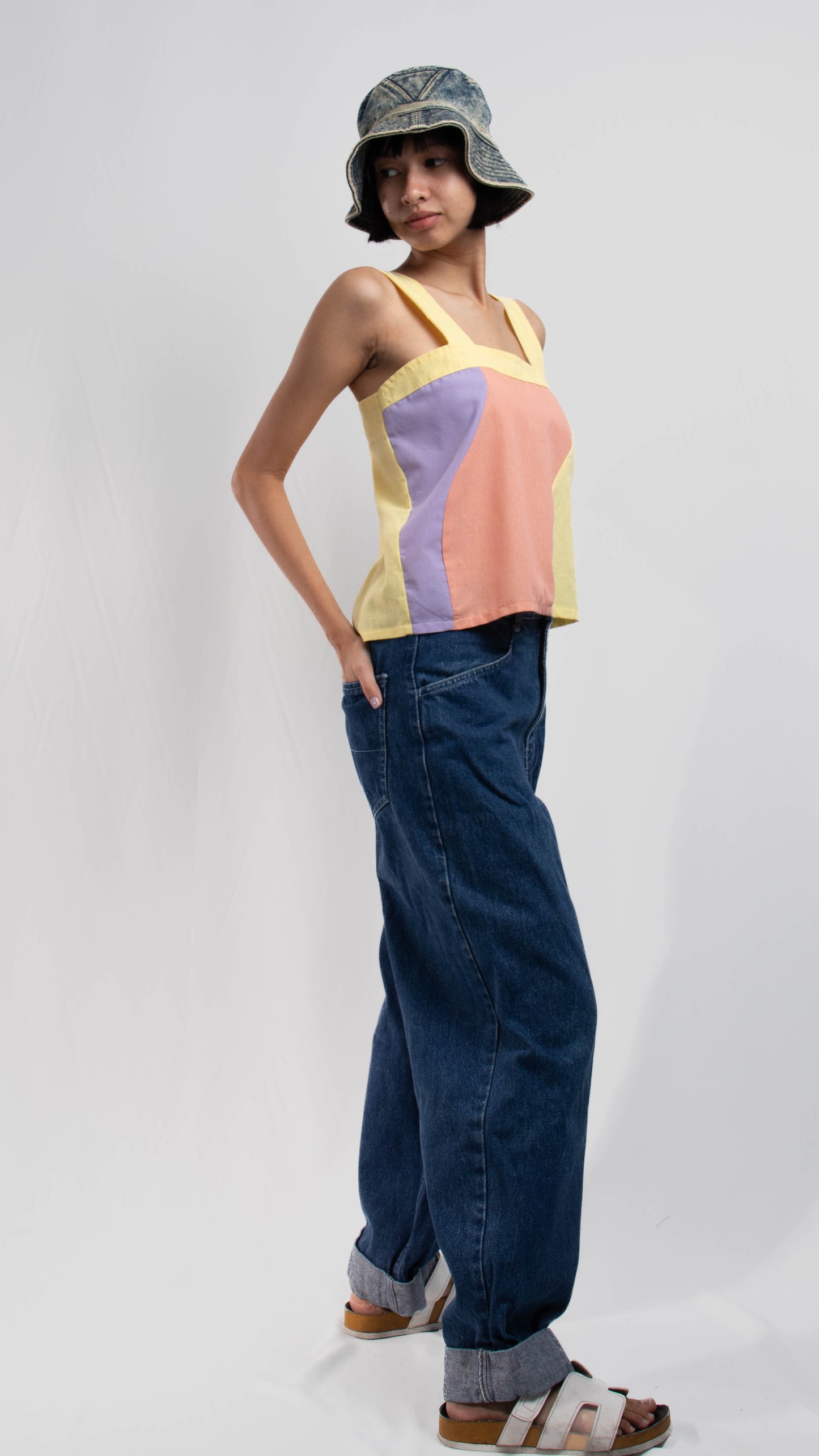 Cleo Tri-color Sleeveless Top