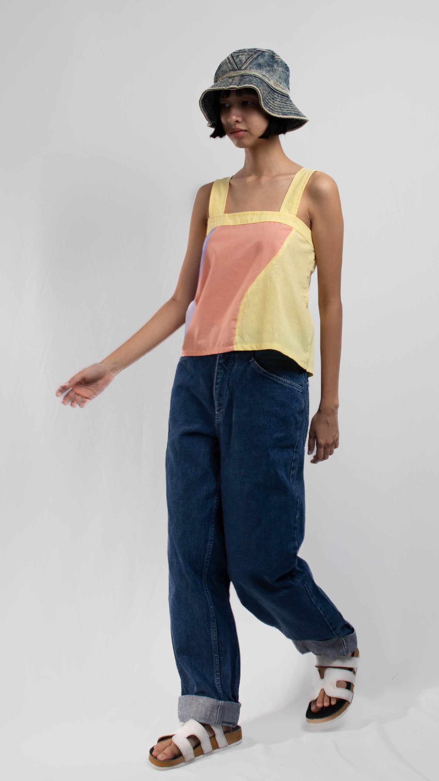 Cleo Tri-color Sleeveless Top